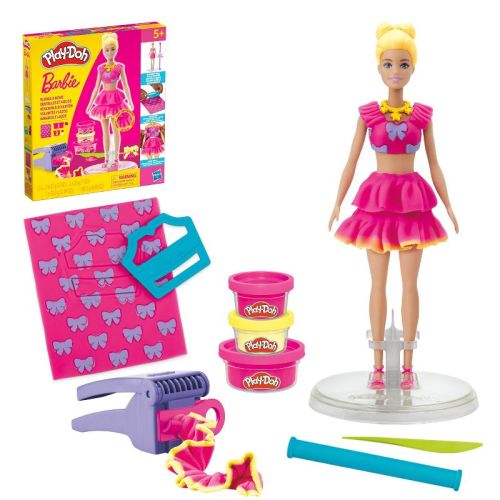 Play-Doh Barbie Ruffles and Bows Designer Doll Set, Christmas Gifts for Kids'