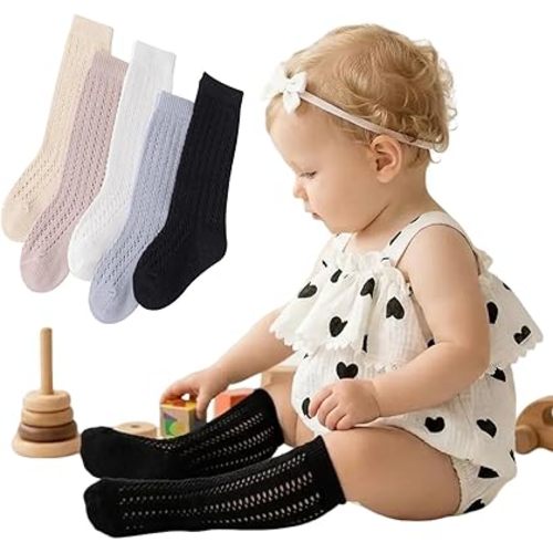 Baby Girls Knee High Socks Thin Mesh Princess for summer Baby Knee High Socks Girls for Newborn Infant Toddler Kids
