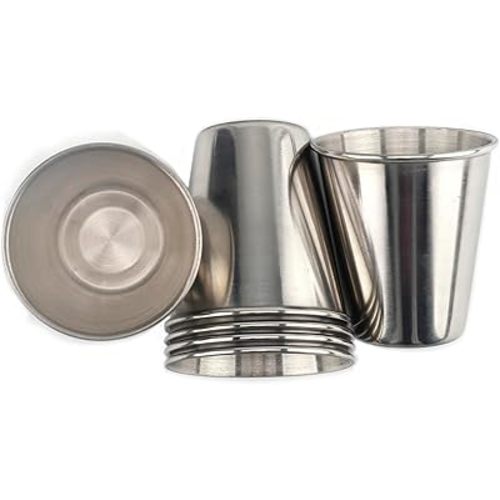 6 Pack 2 Oz Stainless Steel Shot Glasses Cups Mini Metal Espresso Beer for Mug Home Restaurant Tequila Liquor Party