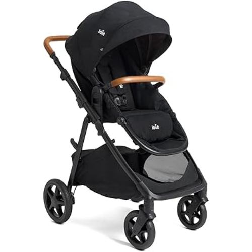 Joie Ginger 4-in-1 Convertible Pramette and Stroller with A Deep Recline, Height Adjustable seat, All-Terrain Wheels, Extra Storage – for Newborns and Toddlers (Shale Dark)