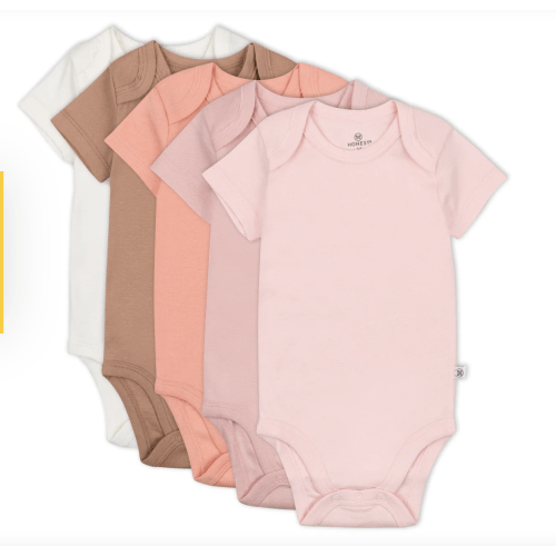 (0-3M) 5-Pack Organic Cotton Short Sleeve Bodysuits | Honest Baby Clothing