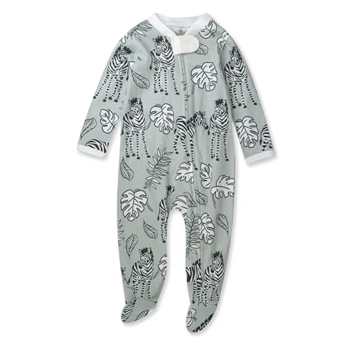 HonestBaby Sleep & Play Footed One-Piece Pajama Sleeper 100% Organic Cotton, Baby Girls