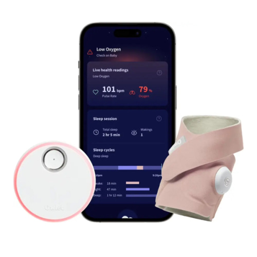 Owlet - Dream Sock FDA-Cleared Smart Baby Monitor with Live Health Readings and Notifications - Dusty Rose
