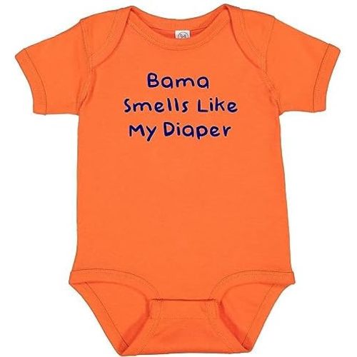 Auburn Fan BamaSmells Like My Diaper Baby Bodysuit Outfit