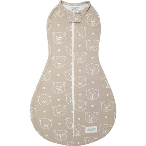 Woombie Simply Baby Swaddling Blanket I Soothing, Cotton Baby Swaddle I Wearable Baby Blanket, Bears, 0-3 Months