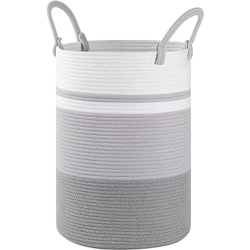 Laundry Basket, Laundry Hamper, Baby Nursery Hamper, Foldable Laundry Hamper with Handles, Storage Blanket Clothes Toys in Bedroom, Living Room-13.8 "L * 19.7 "H-Gradient Grey