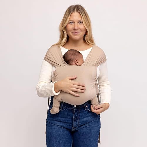 WildBird - Aerial Buckle Wrap - 0-6 Months - Standard (XS-XL) Desert Lark - Newborn Baby Carrier - Front Carry - Soft Fabric, Straps, Head Support, Padded Waist Belt - Baby Essentials - New Mom Gifts