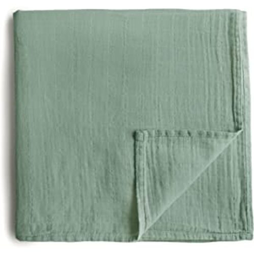 Amazon.com: mushie Muslin Baby Swaddle Blanket | 100% Organic Cotton (Roman Green) : Baby
