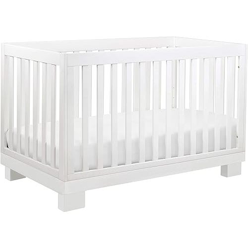 Babyletto Modo 3-in-1 Convertible Crib with Toddler Bed Conversion Kit in White, Greenguard Gold Certified