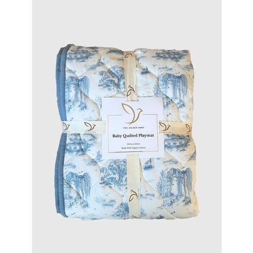 The Gilded Bird Spring Toile Quilted Playmat