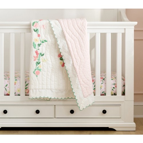 Paisley Peach Baby Quilt | Pottery Barn Kids