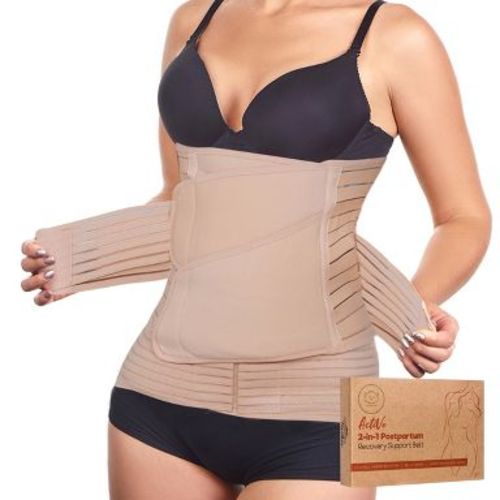 KeaBabies 2 in 1 Postpartum Belly Support Recovery Wrap, Belly Band For Postnatal, Pregnancy, Maternity (Classic Ivory)