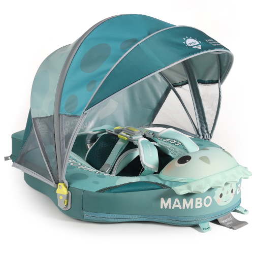 Mambobaby Baby Pool Float with 3D Canopy- Green