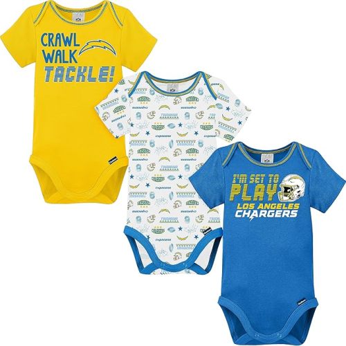 Gerber Baby NFL Team 3 Pack Short Sleeve Onesie Bodysuit