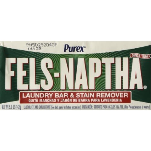 Fels Naptha Laundry Soap Bar & Stain Remover - Pack of 2, 5.0 Oz per bar