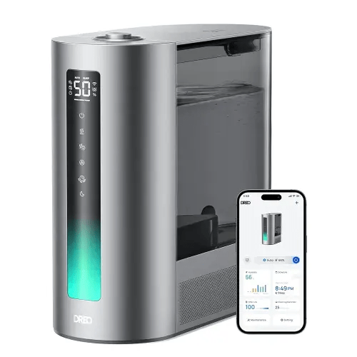 Dreo 6L Humidifiers for Bedroom, Smart Warm & Cool Mist for Large Room, 60Hr Quiet Runtime for Baby, Plant, Humidity Sensor, Indicator Light, 12H Timer, Google/Alexa, HM713S