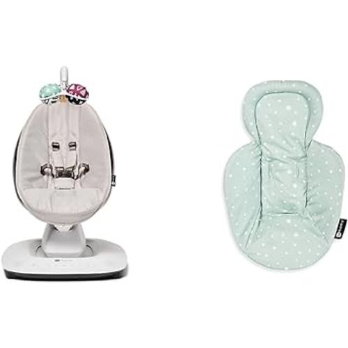 4moms MamaRoo Multi-Motion Baby Swing, Bluetooth Enabled with 5 Unique Motions, Grey & RockaRoo and MamaRoo Infant Insert, Machine Washable, Cool Mesh Fabric, Modern Design
