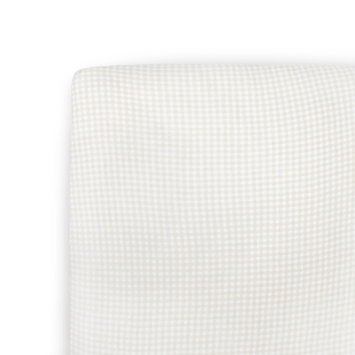 Stretch Knit Crib Sheet - Tan Gingham