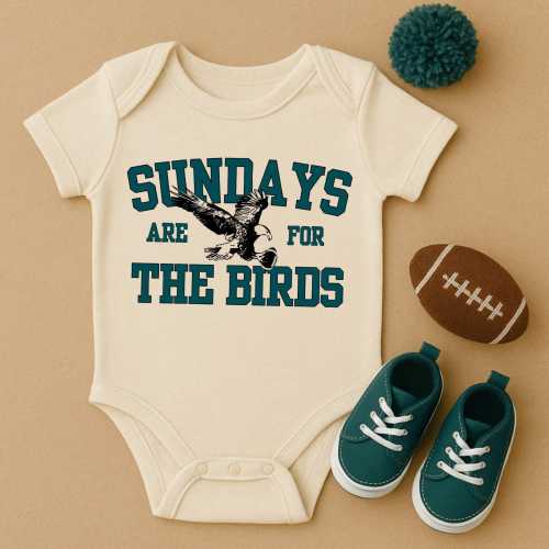 Philadelphia Eagles Football Onesie Sundays Are For The Birds, Baby Bodysuit, NFL Game Day Outfit, Sports Fan Gift, Football Baby
