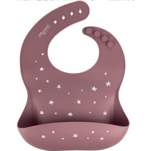 Single Silicone Bib - Woodchuck with Stars Print
