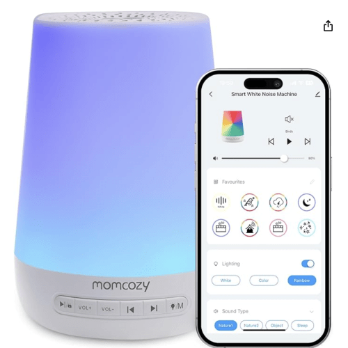 Momcozy White Noise Machine, Portable White Noise Sleep Machine for Baby Adult, White Noise Machine with 34 Sounds, Baby Therapy, White Noise Machine Night Light 7 Colors, App Control, Timing : Amazon.com.be: Health & Personal Care