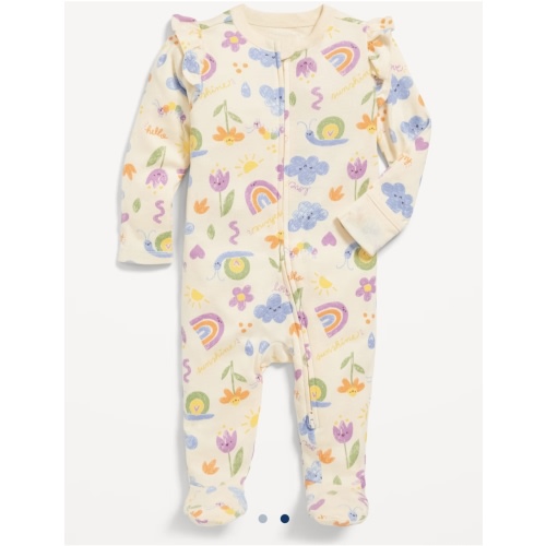 2-Way-Zip Sleep Play Ruffle-Trim Footed One-Piece for Baby | Old Navy