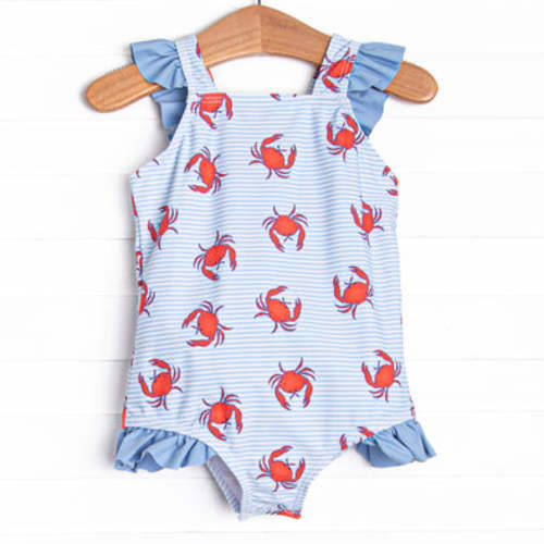 East Coast Crabs One Piece, Blue – Stitchy Fish