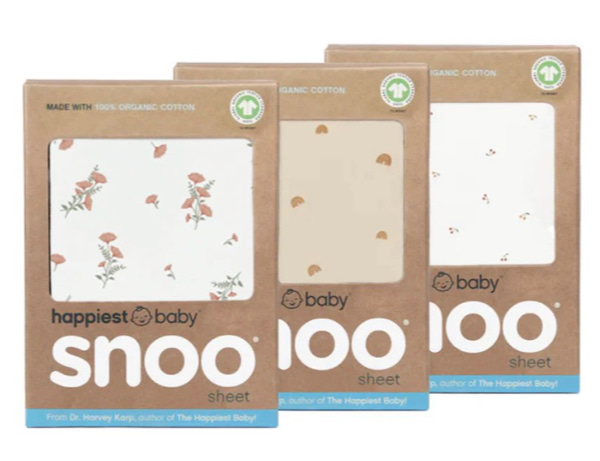 100% Organic Cotton Baby Bassinet Sheets for SNOO, 3pack