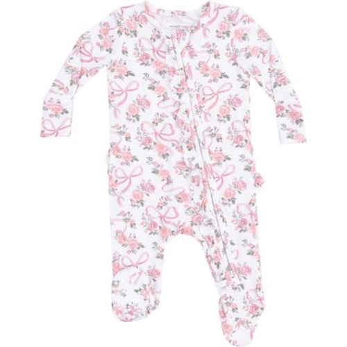 Ribbons & Roses Print Footie, 6-9M