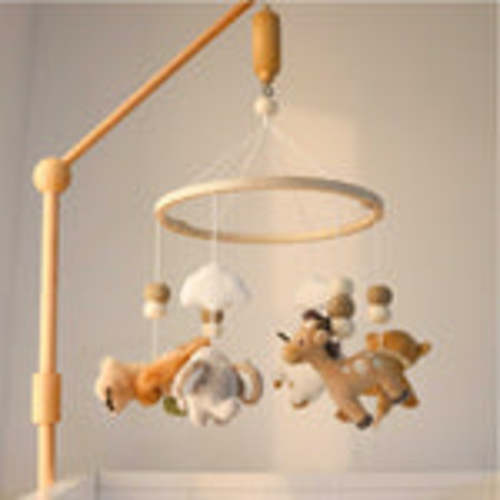 Safari Serenity Wooden Crib Musical Mobile