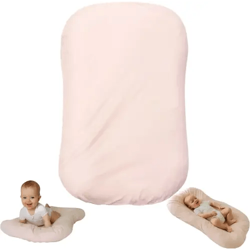 Snuggle Style Baby Nest, Baby Lounger, Organic Cotton Lounger for Baby, Breathable Portable Secure - Snuggle Collection (Pink)