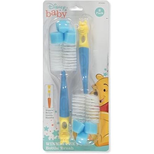 Disney Winnie The Pooh 2-Pack Bottle Brushes - Blue, one Size