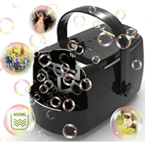 Bubble Machine Durable Automatic Bubble Blower, 18000+ Big Bubbles Per Minute Bubbles for Kids Toddlers Bubble Maker Operated by Plugin or Batteries Bubble Toys for Indoor Outdoor Birthday Party