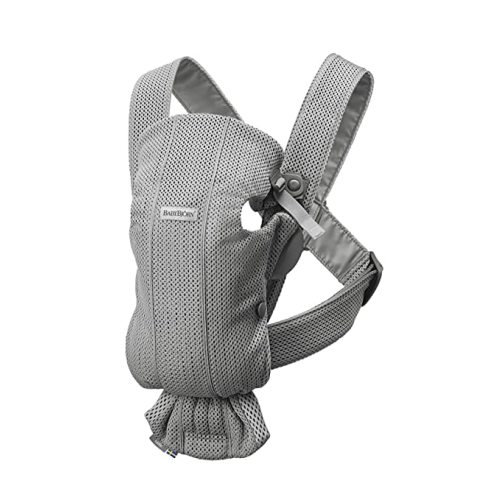 BabyBjörn Baby Carrier Mini, Gray, 3D Mesh | Newborn Carrier (7-25 lbs), Ergonomic, Easy-to-Use
