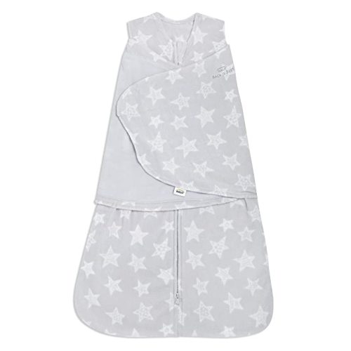 HALO Micro-Fleece Sleepsack Swaddle, 3-Way Adjustable Wearable Blanket, TOG 3.0, Grey Stars, Small, 3-6 Months - Small (Pack of 1)