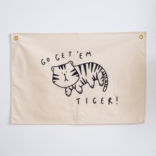 Go Get 'Em Tiger Wall Flag
