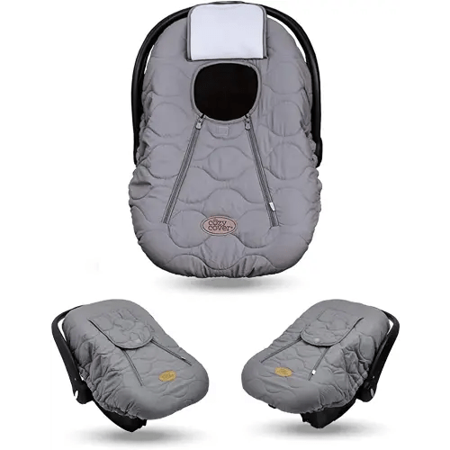 Cozy Cover Infant Car Seat Cover (Gray Quilt) - The Industry Leading Infant Carrier Cover Trusted by Over 6 Million Moms Worldwide for Keeping Your Baby Cozy & Warm