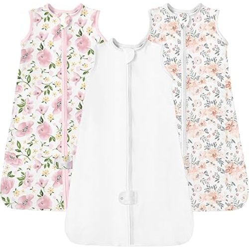 TotAha Baby Sleep Sack 0-6 Months Babies Wearable Blanket Buttery Soft Sleepsacks 2-way Zipper Light Sleeping Bag 0.5 TOG, 3-Pack