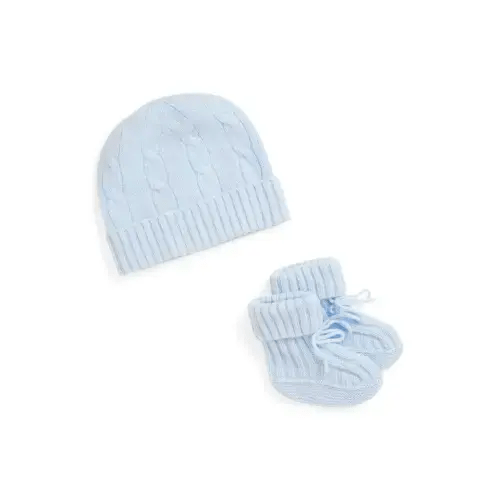 Cashmere Cable Knit Baby Hat and Bootie Set | Over The Moon