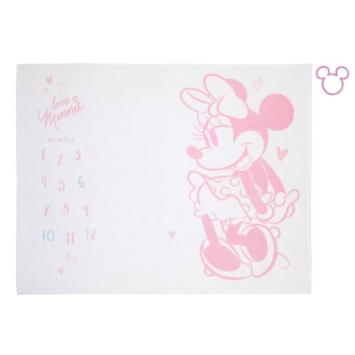 Disney Minnie Mouse Super Soft Milestone Baby Blanket: Microfiber, Double-Turned Hems, 50" Length