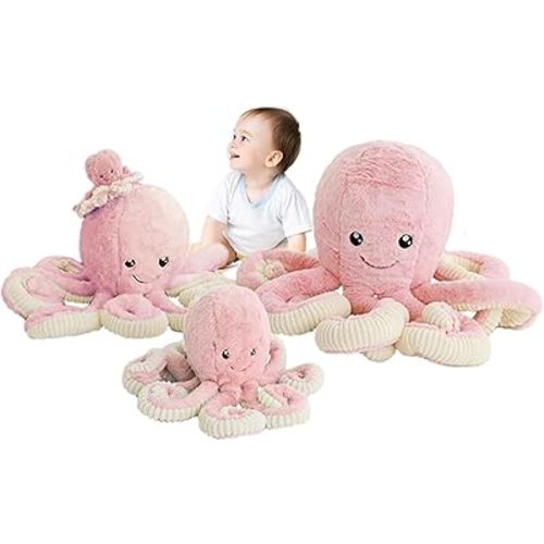 DENTRUN Octopus Stuffed Animals, Giant Octopus Plush Doll Play Toys for Kids Girls Boys Adults Birthday Xmas Halloween Present Stuffed Sea Animals Plushie, 7/16/24/32 Inches, 5 Colors
