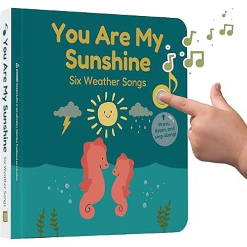 Cali's Books You are my Sunshine Nursery Rhymes - Interactive Sound Books for 1 year old, Perfect Musical Toys & Musical Books for Toddlers 1-3, Safe & Durable Book for 2 year old