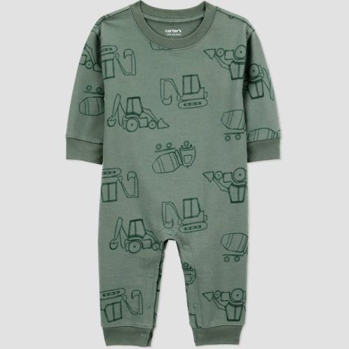 3M Carter's Just One You® Baby Boys' Construction Long Sleeve Romper - Green