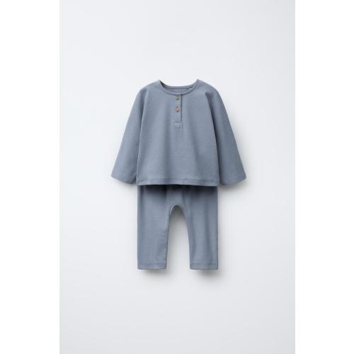 HENLEY T-SHIRT AND JOGGERS SET - Anthracite Gray | ZARA United States