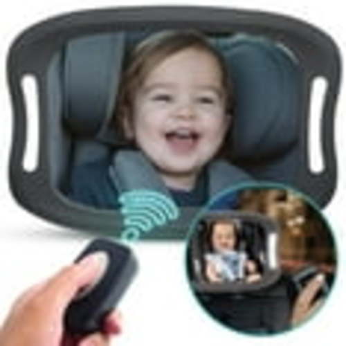 Evenflo Light-Up Baby Car Mirror with LED Lights, Rear-Facing Car Seat Mirror with Wide-Angle Mirror
