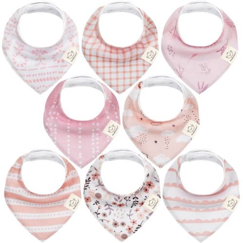 8pk Organic Baby Bandana Bibs, Baby Drool Bibs For Baby Boy, Girl, Baby Bibs For Infant, Newborn (sweet Charm)