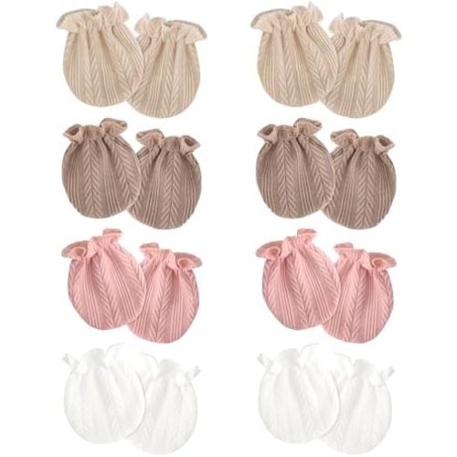 Newborn Baby Mittens No Scratch Cotton Elastic Wrist Gloves Infant Toddler Mittens for Baby Boy Girl 0-6 Months