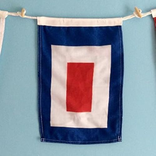 Nautical Signal Flag 10" x 15" - Indoor/Outdoor Use - Double Stitch Construction with Wooden Toggle & Cordage Loop - Spell Names, Dates & Coordinates - Maritime Alphabet Flags for Boats