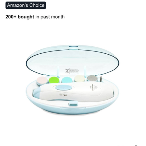 Little Martin’s Drawer Baby Nail Trimmer File with Light - Safe Electric Nail Clippers Kit for Newborn Infant Toddler Kids Toes and Fingernails - Care, Polish and Trim - Battery Operated (AA)