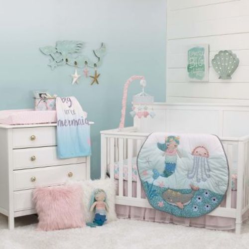 Nojo Sugar Reef Mermaid 4 Piece Nursery Crib Bedding Set
